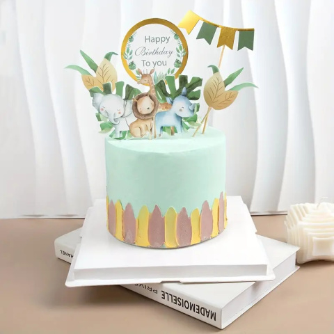 Zestaw dekoracji na tort Safari