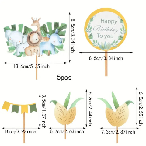 Zestaw dekoracji na tort Safari